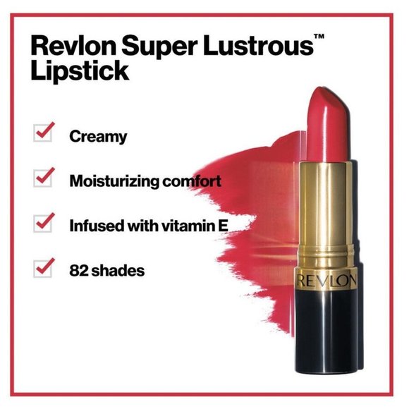 Revlon Super Lustrous Glass Shine Lipstick, Super Red, 0.15 oz - Picture 3 of 5